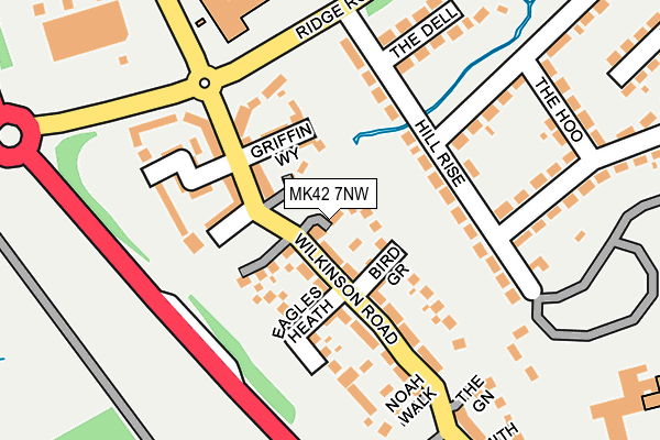 MK42 7NW map - OS OpenMap – Local (Ordnance Survey)