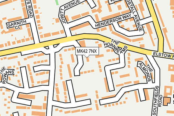 MK42 7NX map - OS OpenMap – Local (Ordnance Survey)