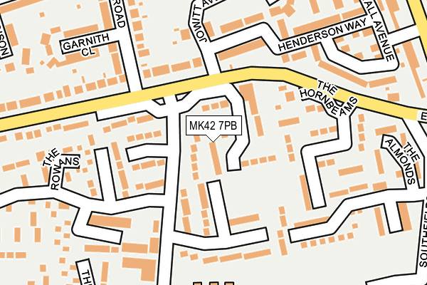 MK42 7PB map - OS OpenMap – Local (Ordnance Survey)