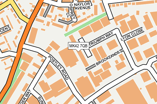 MK42 7QB map - OS OpenMap – Local (Ordnance Survey)