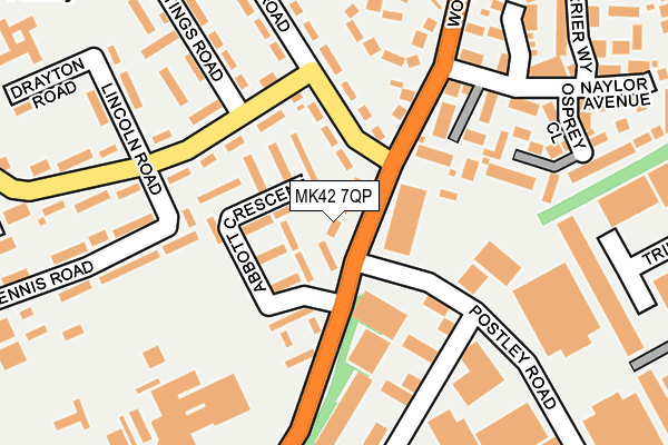 MK42 7QP map - OS OpenMap – Local (Ordnance Survey)