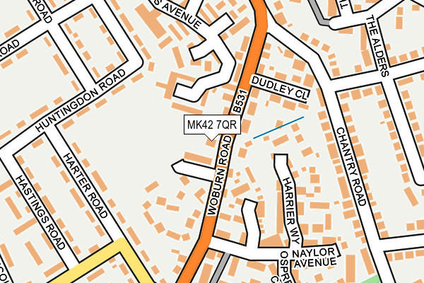 MK42 7QR map - OS OpenMap – Local (Ordnance Survey)