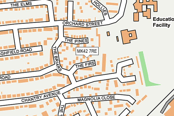 MK42 7RE map - OS OpenMap – Local (Ordnance Survey)