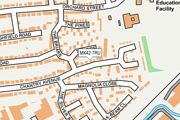 MK42 7RU map - OS OpenMap – Local (Ordnance Survey)