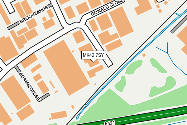 MK42 7SY map - OS OpenMap – Local (Ordnance Survey)