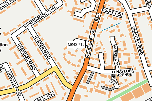 MK42 7TJ map - OS OpenMap – Local (Ordnance Survey)