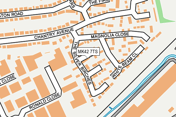 MK42 7TS map - OS OpenMap – Local (Ordnance Survey)