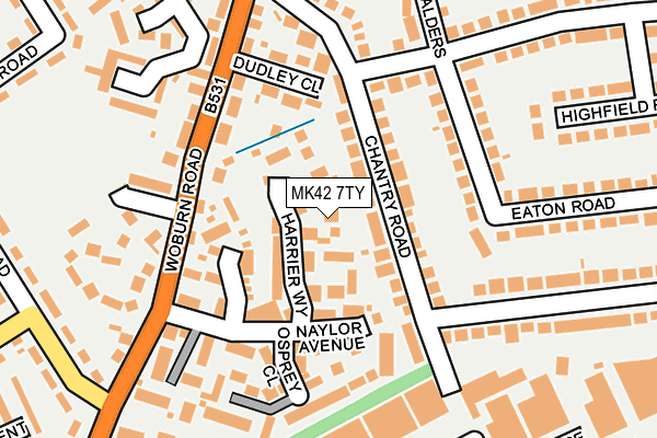 MK42 7TY map - OS OpenMap – Local (Ordnance Survey)