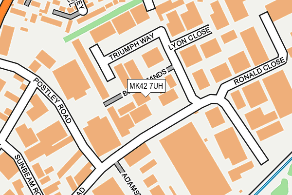 MK42 7UH map - OS OpenMap – Local (Ordnance Survey)