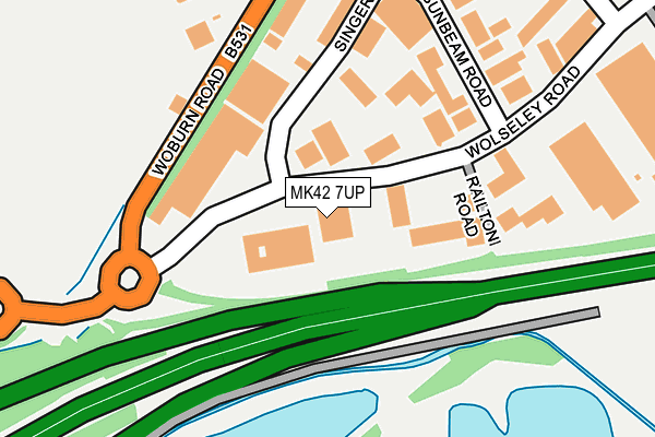 MK42 7UP map - OS OpenMap – Local (Ordnance Survey)