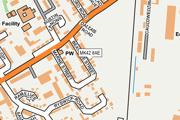 MK42 8AE map - OS OpenMap – Local (Ordnance Survey)