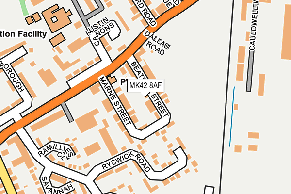 MK42 8AF map - OS OpenMap – Local (Ordnance Survey)