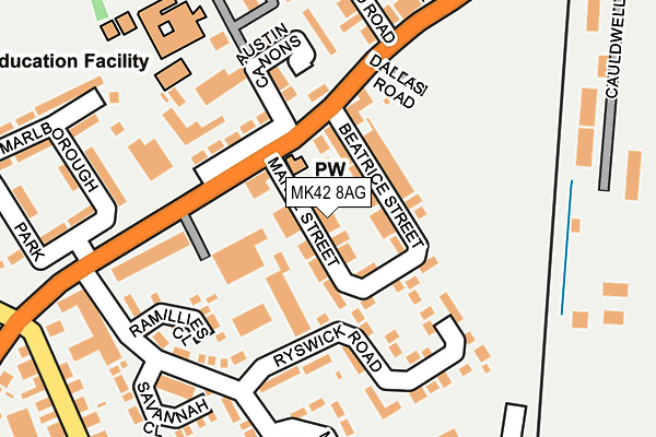 MK42 8AG map - OS OpenMap – Local (Ordnance Survey)