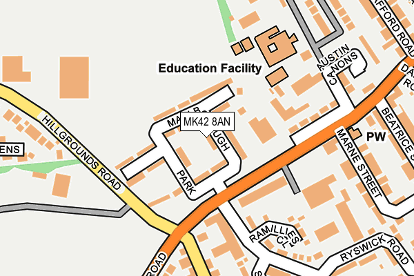 MK42 8AN map - OS OpenMap – Local (Ordnance Survey)