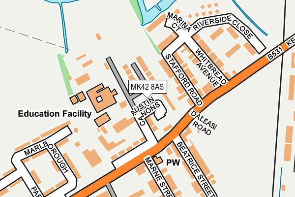 MK42 8AS map - OS OpenMap – Local (Ordnance Survey)