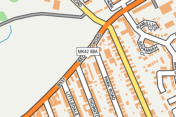 MK42 8BA map - OS OpenMap – Local (Ordnance Survey)