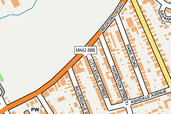 MK42 8BB map - OS OpenMap – Local (Ordnance Survey)