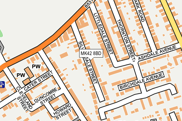 MK42 8BD map - OS OpenMap – Local (Ordnance Survey)