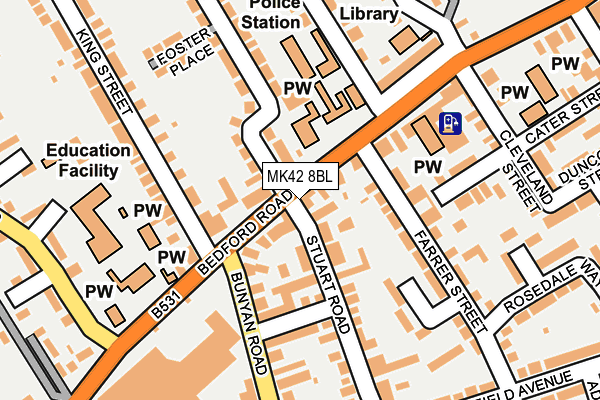 MK42 8BL map - OS OpenMap – Local (Ordnance Survey)