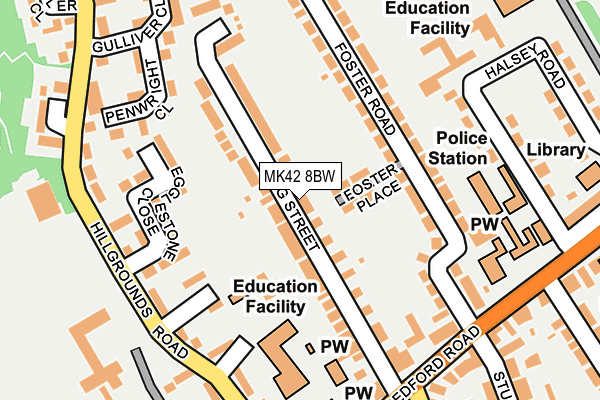 MK42 8BW map - OS OpenMap – Local (Ordnance Survey)