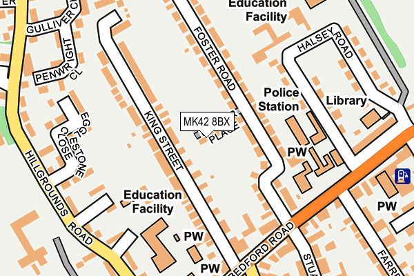 MK42 8BX map - OS OpenMap – Local (Ordnance Survey)