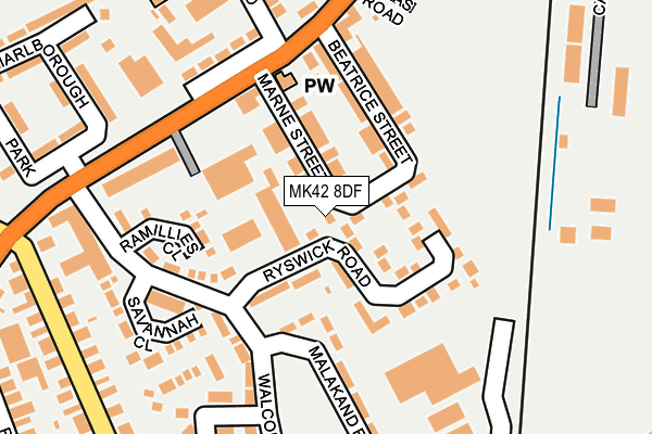 MK42 8DF map - OS OpenMap – Local (Ordnance Survey)