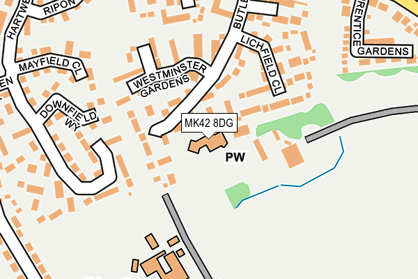 MK42 8DG map - OS OpenMap – Local (Ordnance Survey)