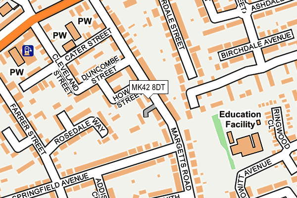 MK42 8DT map - OS OpenMap – Local (Ordnance Survey)