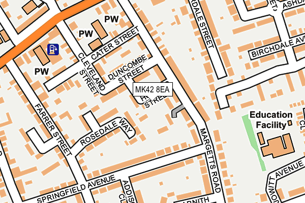 MK42 8EA map - OS OpenMap – Local (Ordnance Survey)