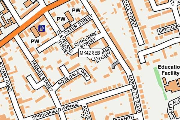 MK42 8EB map - OS OpenMap – Local (Ordnance Survey)