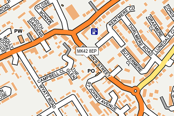 MK42 8EP map - OS OpenMap – Local (Ordnance Survey)