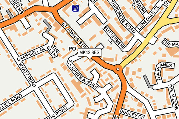 MK42 8ES map - OS OpenMap – Local (Ordnance Survey)
