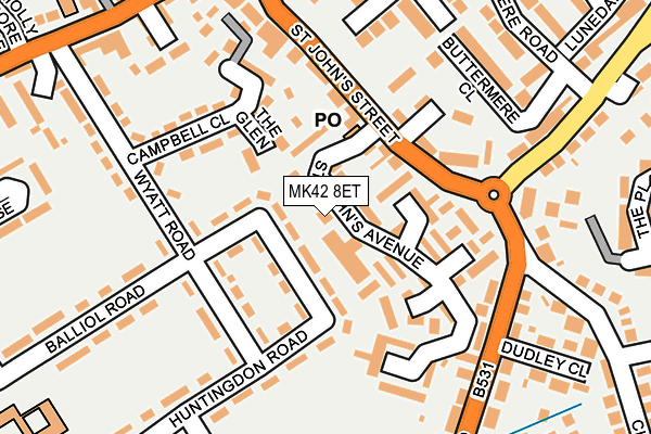 MK42 8ET map - OS OpenMap – Local (Ordnance Survey)