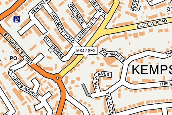 MK42 8EX map - OS OpenMap – Local (Ordnance Survey)