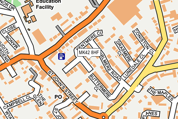 MK42 8HF map - OS OpenMap – Local (Ordnance Survey)
