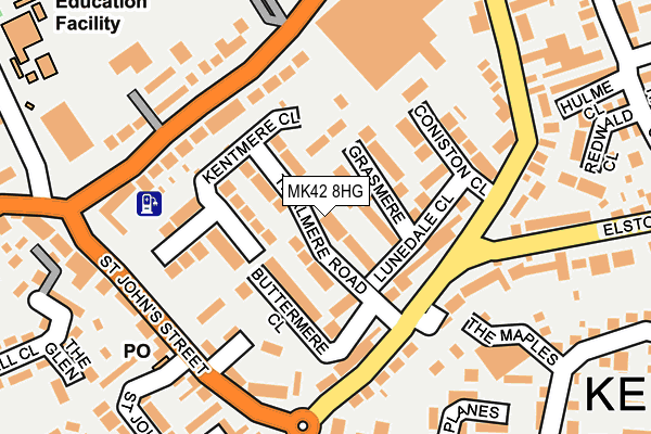 MK42 8HG map - OS OpenMap – Local (Ordnance Survey)