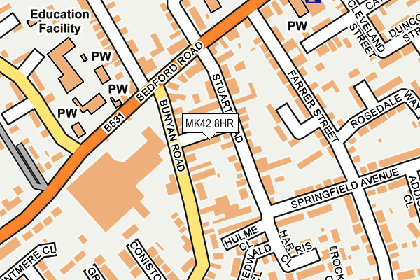 MK42 8HR map - OS OpenMap – Local (Ordnance Survey)