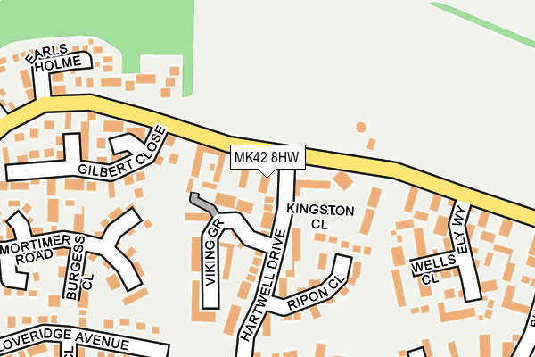 MK42 8HW map - OS OpenMap – Local (Ordnance Survey)