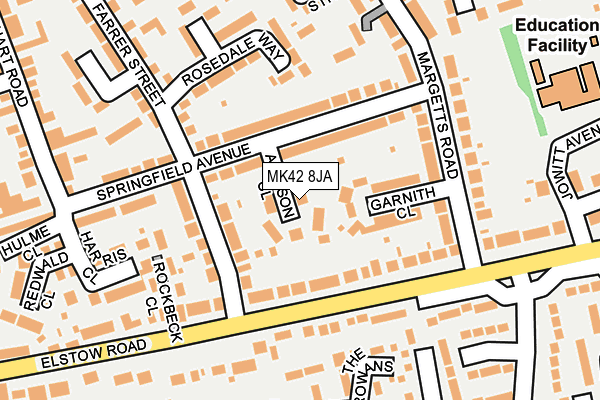 MK42 8JA map - OS OpenMap – Local (Ordnance Survey)