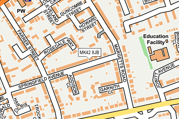 MK42 8JB map - OS OpenMap – Local (Ordnance Survey)