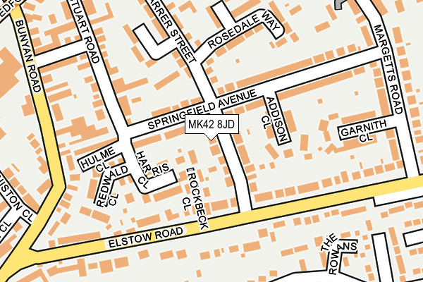MK42 8JD map - OS OpenMap – Local (Ordnance Survey)