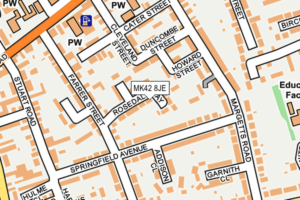 MK42 8JE map - OS OpenMap – Local (Ordnance Survey)