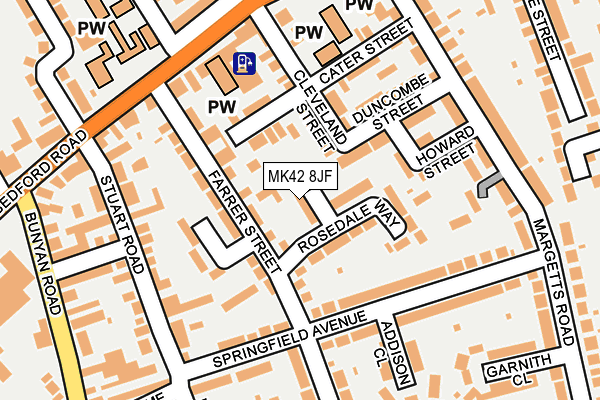 MK42 8JF map - OS OpenMap – Local (Ordnance Survey)