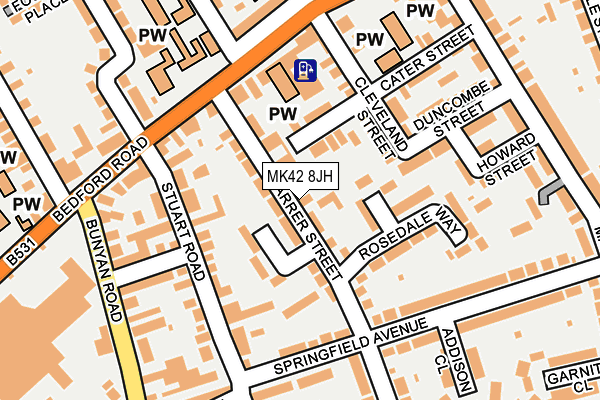 MK42 8JH map - OS OpenMap – Local (Ordnance Survey)