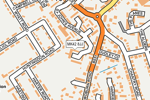 MK42 8JJ map - OS OpenMap – Local (Ordnance Survey)