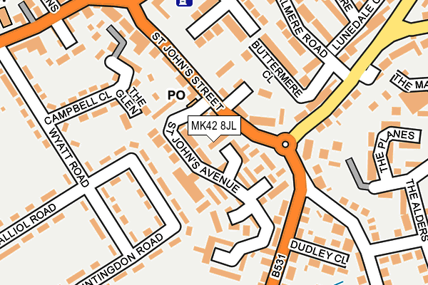 MK42 8JL map - OS OpenMap – Local (Ordnance Survey)