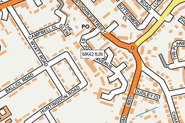 MK42 8JN map - OS OpenMap – Local (Ordnance Survey)