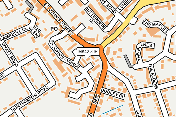 MK42 8JP map - OS OpenMap – Local (Ordnance Survey)