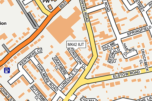 MK42 8JT map - OS OpenMap – Local (Ordnance Survey)