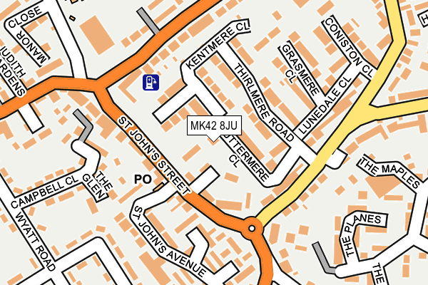 MK42 8JU map - OS OpenMap – Local (Ordnance Survey)